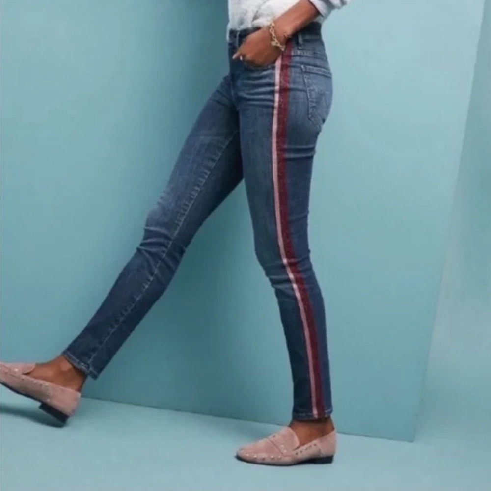MOTHER DENIM glitter stripe jeans size 27. Only worn twice